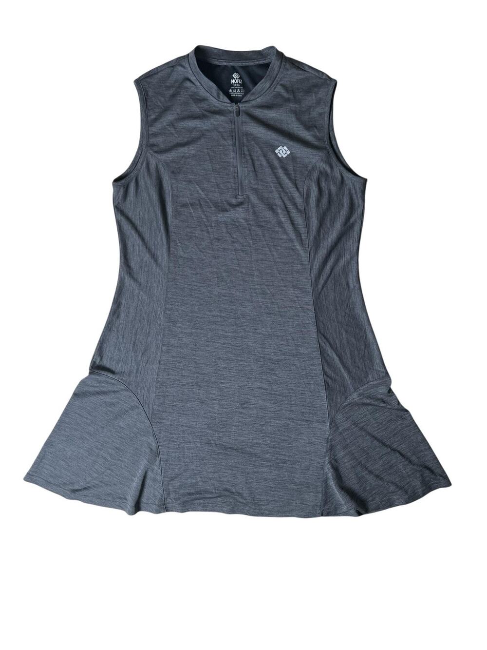 MOFIZ Dress Womens XL Gray Tank Dress Fit & Flare Mock Neck Zip Sleeveless